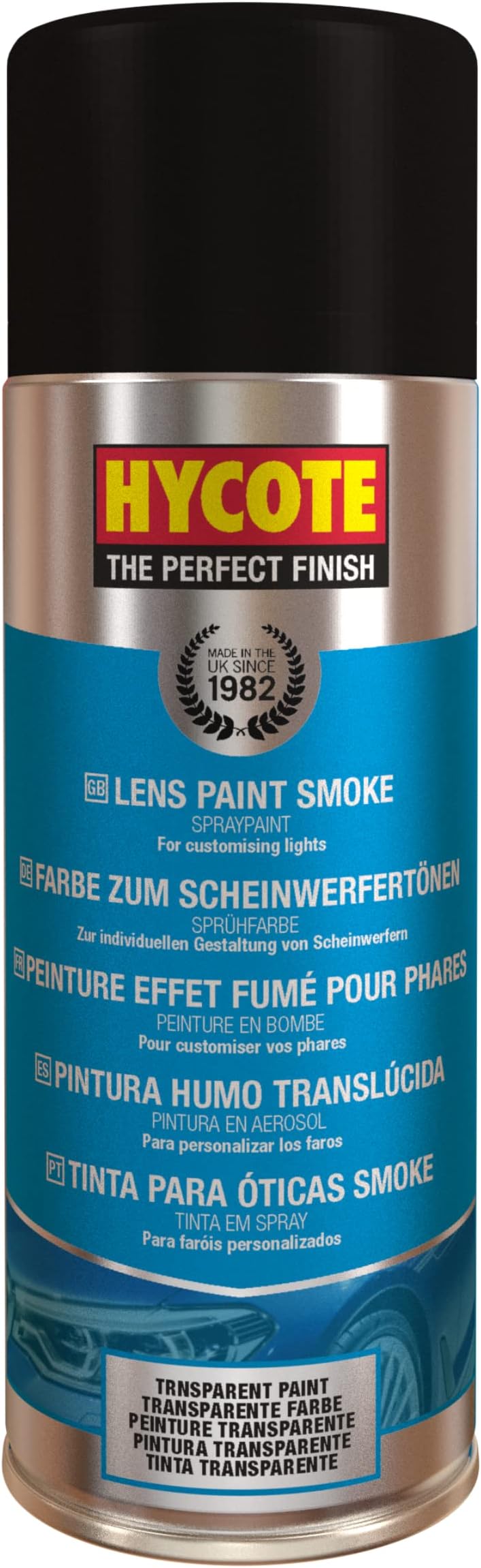 Hycote Headlight Aerosol Lens Paint Smoke 400ml Quick Dry UV Resistant