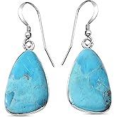 Western Turquoise Earrings for Women in 925 Sterling Silver Drop Dangle Earrings Fashion Boho Cowgirl Accessories Vintage Turquoise Jewelry for Women Gifts