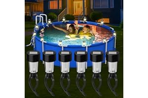 NIUYHE Solar Framed Pool Light, Pool Enclosure Lighting for Above Ground Pool, 6 Pack Garden Fence Outdoor Waterproof Solar Lights at Night for Swimming Pool Trampoline Decoration, Warm Light
