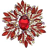 YOQUCOL Sunflower Shape Crystal Big Large Heavy Brooch Pin Rhinestone Scarf Decoration Corsage Cloth Pin for Women Girls
