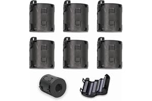 Sizhongda 31500 Clip-on Ferrite Ring Core (6-Piece Set), Suitable for Suppressing Radio Frequency and Electromagnetic Interference Noise in Power Cables, Data Cables, and Other Types of Cables.