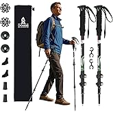 Lightweight Collapsible Trekking Poles for Hiking – 2 Pack Adjustable Hiking Poles, Aluminum Walking Sticks for Skiing, Nordi