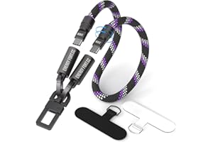 SIKAI CASE Hand Wrist Strap Lanyard Built in USB-C Fast Charging Cable Reflective Nylon Braid Anti Theft Phone Camera Strap Travel Photographers Rope for Phone DSLR DJI, Rotatable Metal Buckles (0.9FT)