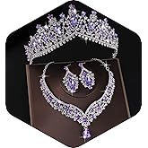 Kamirola Tiaras and Crowns for Women,Tiaras Earrings Necklace, Crystal Bridal Jewelry Set, Costume Party Halloween Prom Pageant Jewelry for Women (TR22)
