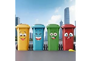 Funny Trash Can Stickers Decorative Wall Stickers Cute Toilet Lid Decal Sticker 6.8 x 8.3in Adhesive Cartoon Expressions Stic