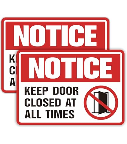 2-Pack 'No Unauthorised Access, Keep This Door Locked' Safety Sign Stickers | Self-Adhesive Vinyl, 20cm X 15cm