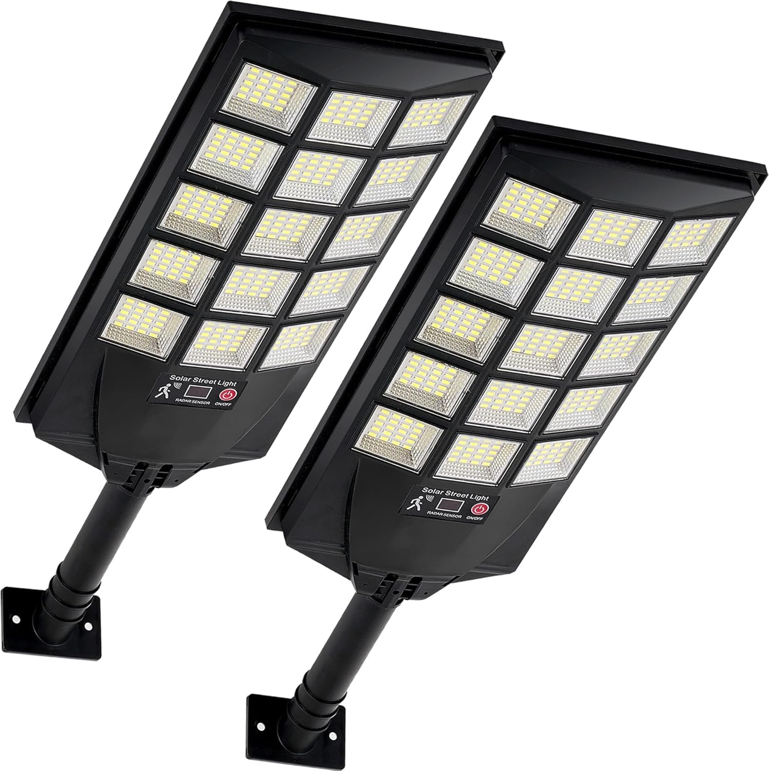 Photo 1 of Aqraou Solar Lights Outdoor Waterproof, 6500K Dusk to Dawn Solar Street Light Motion Sensor with Remote Control, LED Security Light for Outside Garden Yard Parking Lot, Oudoor Flood Lights, 2PACK