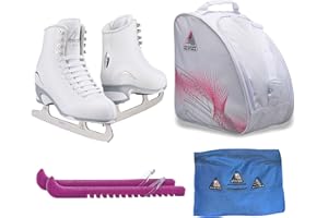 SKATE GURU Jackson Ultima Figure Ice Skates for Women and Girls Bundle with Jackson Skate Bag, Guardog Skate Guards, Towel - JUST LAUNCHED 2024