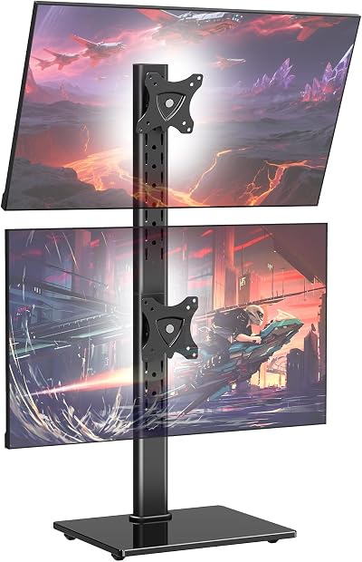 ELIVED Dual Monitor Stand Freestanding Arm 13-32 Inch VESA 75x75/100x100