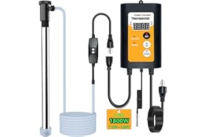 JNICEANTAI 1800W Portable Fully Submersible Electric Pool And Hot Tub Immersion Water Heater With Gfci Plug, Thermostat For Bathtub, Inflatable Pool, Swimming Above Ground Pools, Baptistry, Baptismal Pool