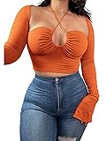 KERPELLY Women's Sexy Halter Criss Cross Tie Up