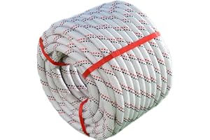 YUZENET Braided Polyester Arborist Rigging Rope (3/8 inch X 100 feet) High Strength Outdoor Rope for Tree Climbing Hiking Camping Swing, White