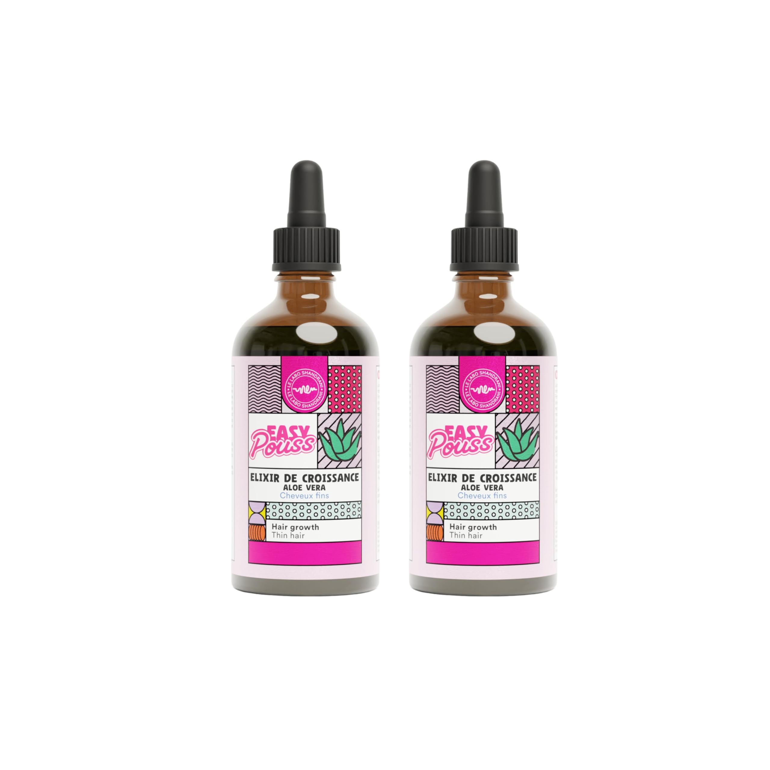 Easy Pouss | Hair Growth Elixir | Stops Hair Loss & Facilitates Hair Growth | Strengthens Hair | Normal, Fine and Fragile Hair | Made in France | Pack of 2 x 100 ml