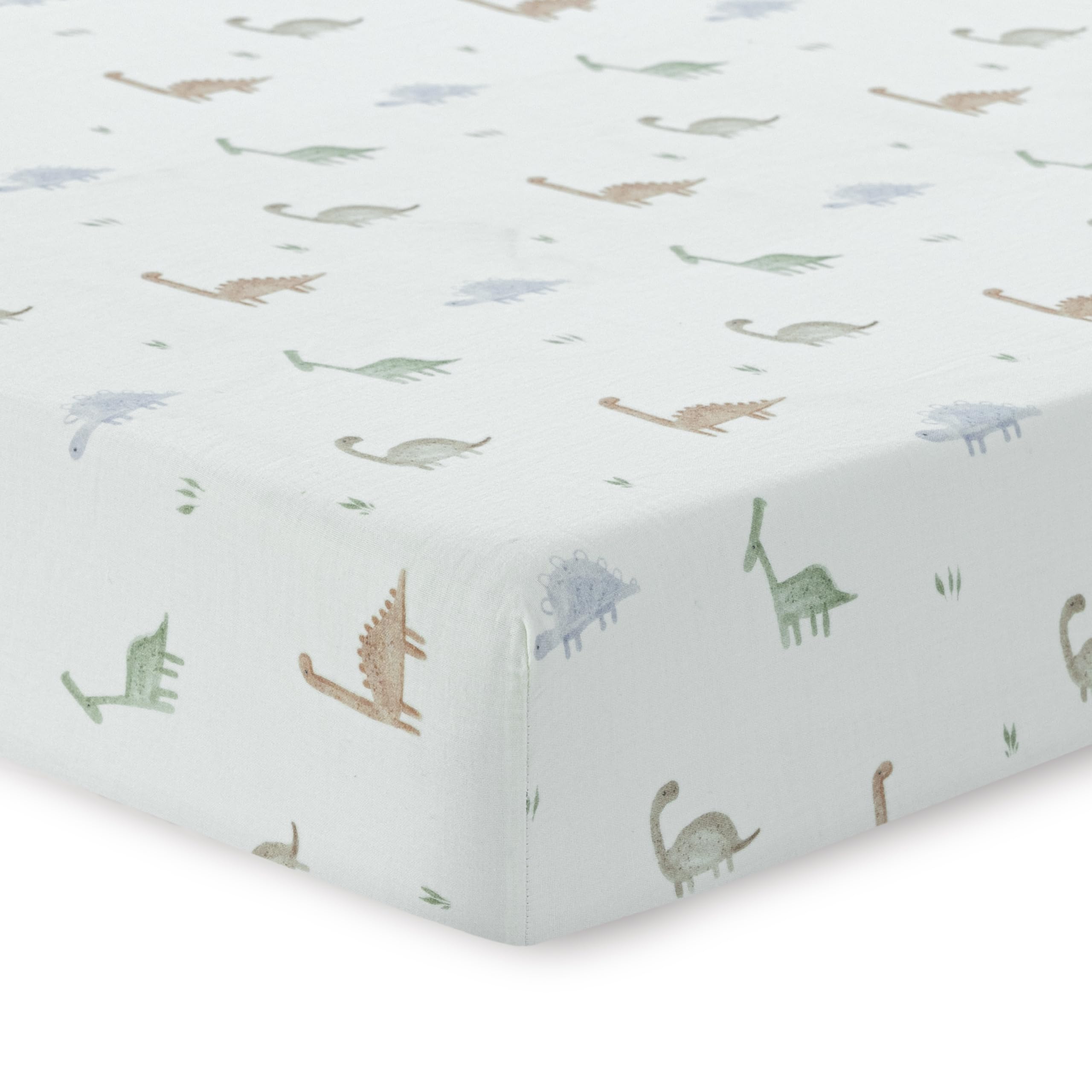 Photo 1 of Dreamology Cotton Crib Sheets for Boys and Girls | Super Soft, Breathable 1-Pack | 100% Cotton Muslin Crib Sheets Fitted for Standard Cribs and Toddler Beds 28x52 Crib Sheet | Dino