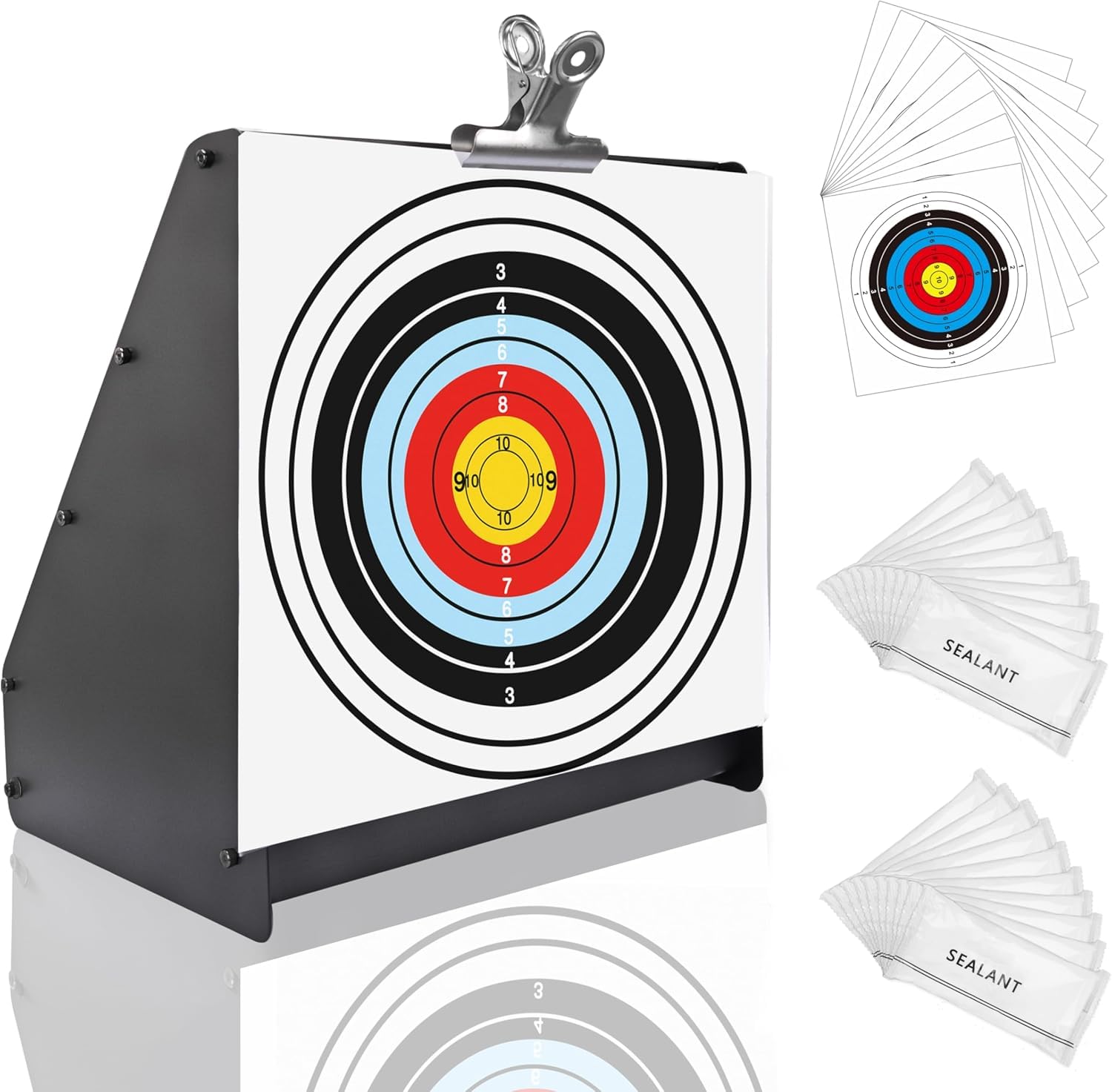 BOOSTEADY Air Rifle Pellet Trap Target for .22/.177 Caliber, Heavy Duty BB Trap Target with 11"x11" Bullseye Paper Target, Shooting Targets for Pellet Gun Airsoft BB Gun