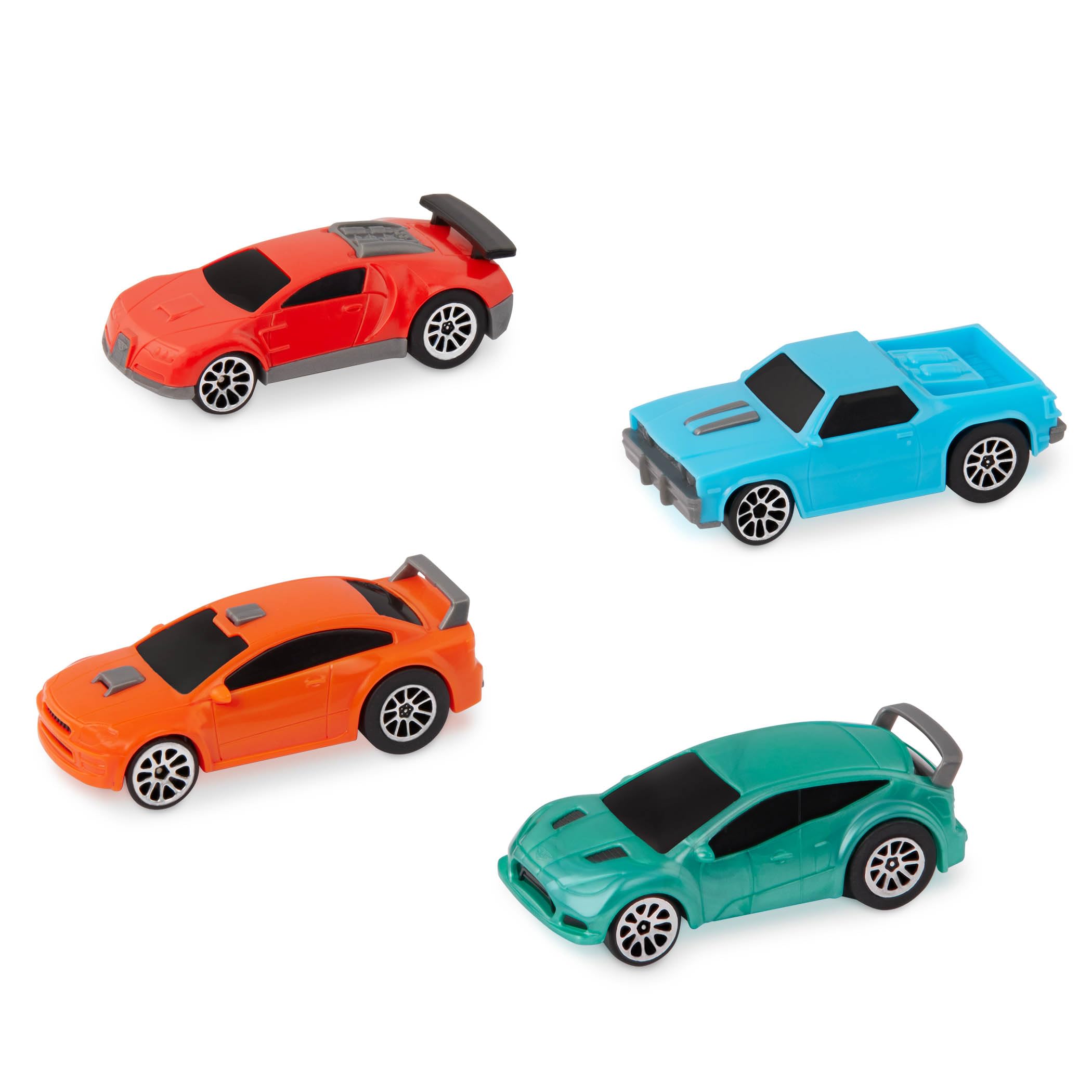Driven by Battat - Turbocharge Stock Cars (4 Pack), 4-Inch - Turbocharge Pullback Vehicles - Race Car Toy And Playsets for Kids - 3 Years +