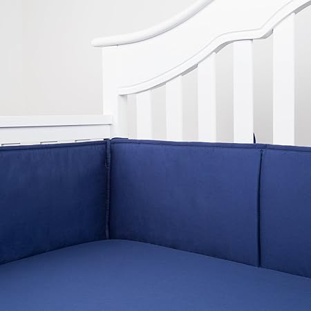 navy blue crib bumper pads