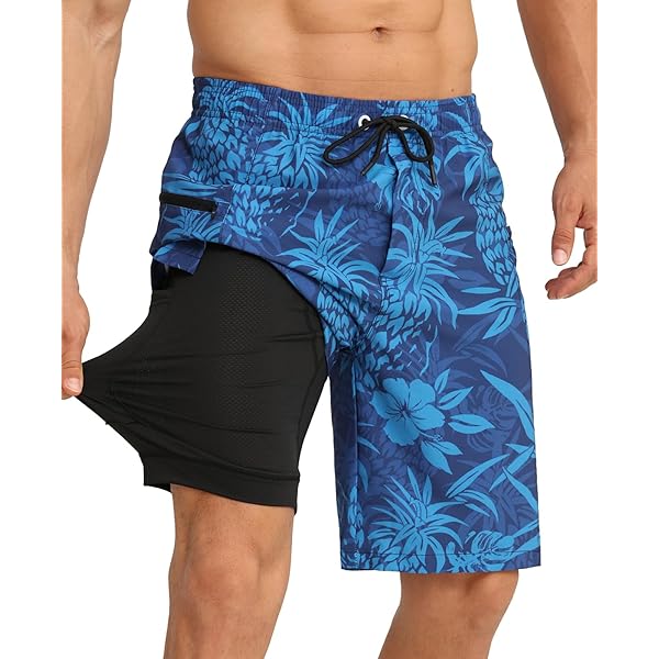 Mens Bathing Suit With Compression Liner Men's Swim Trunks With