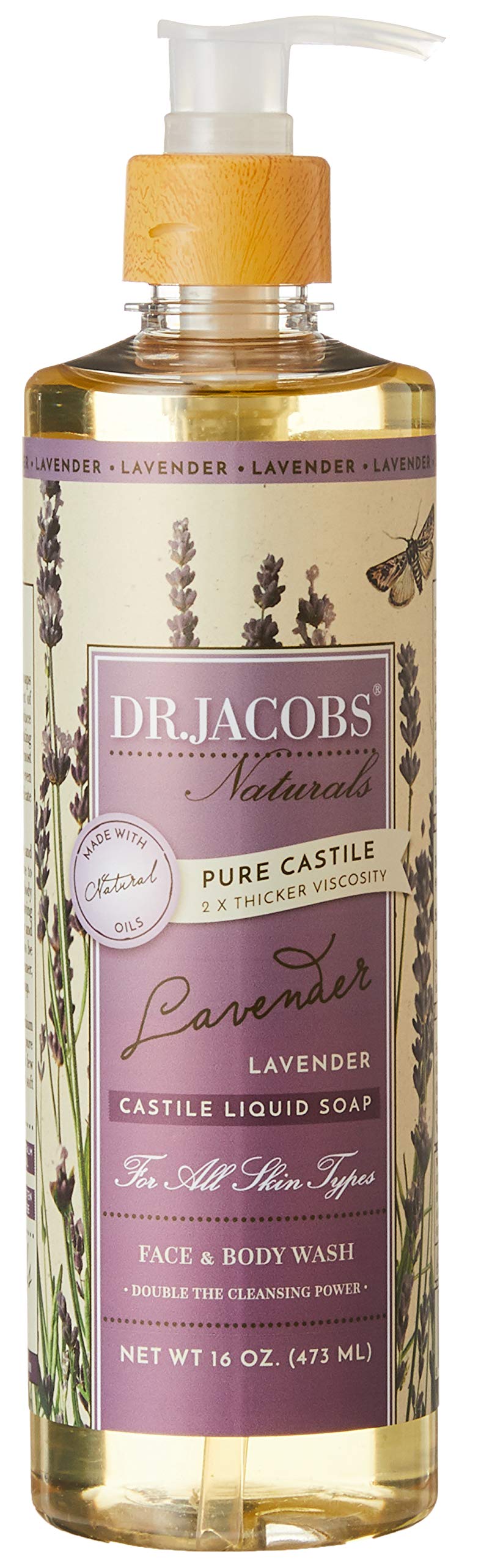 DR Jacobs - Liquid Castile Soap Face & Body Wash Lavender - 16 fl. oz (473 ml)