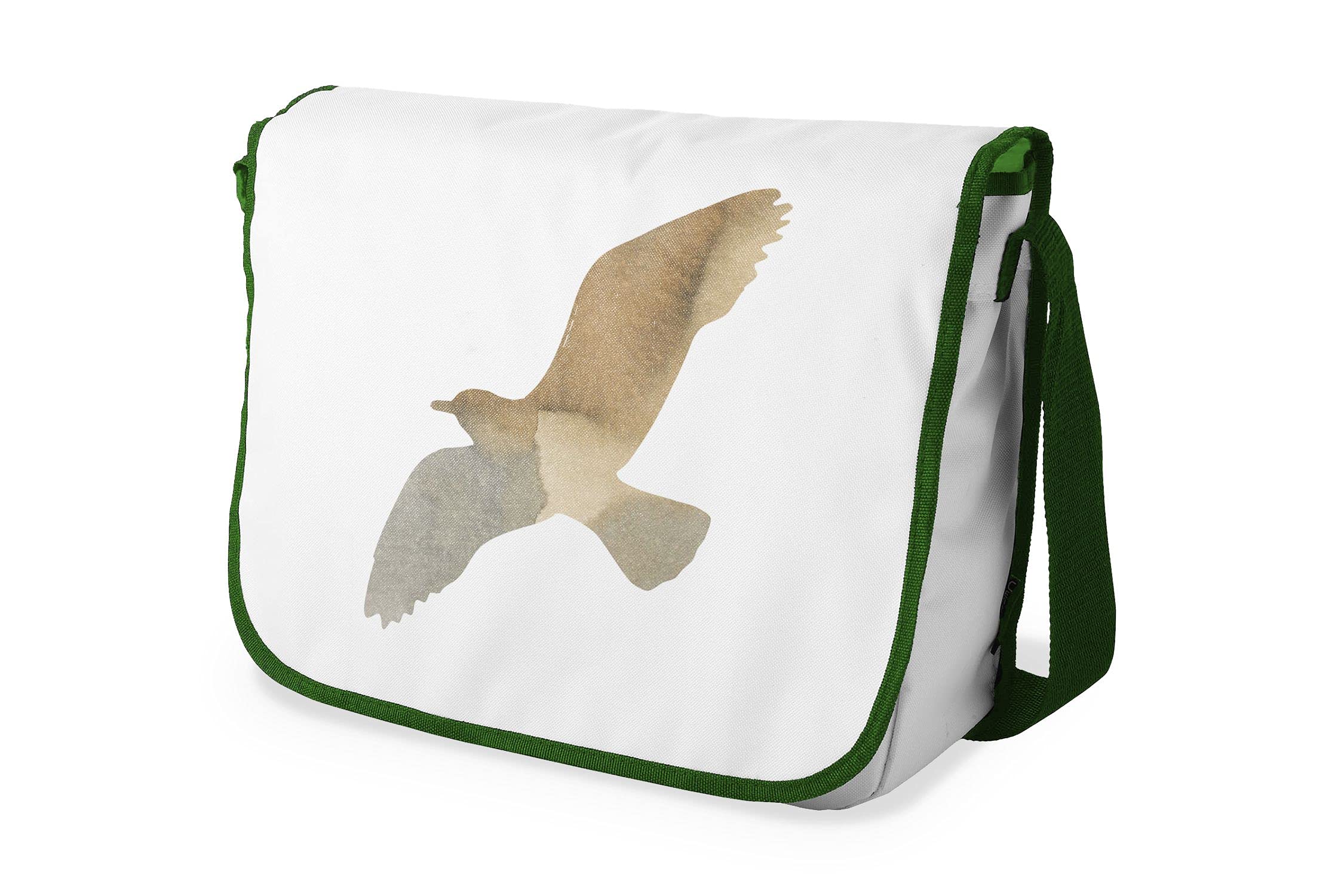 Bonamaison Digitally Printed Messenger School Bag with Khaki Strap for Students, Cross Body Bag, Courier Bag, Shoulder Bag for School, Back to School, Size: 29x36 Cm