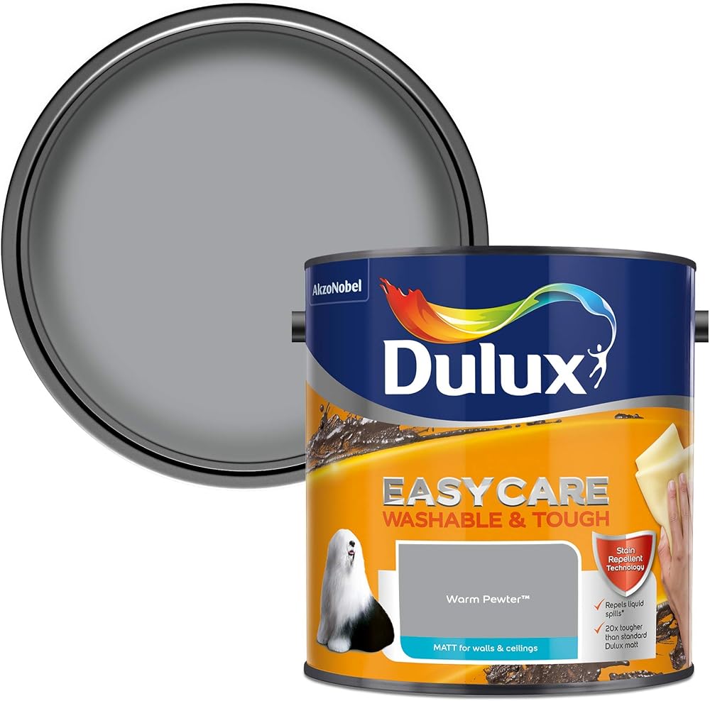 Dulux Easycare Washable & Tough Matt Emulsion Paint Warm Pewter 2.5L