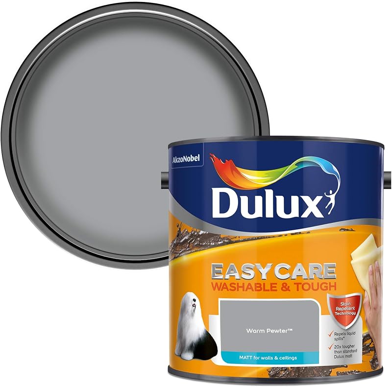 Dulux Easycare Washable & Tough Matt Emulsion Paint Warm Pewter 2.5L