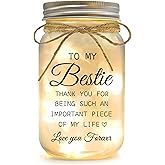 YOISTREVISK Bestie Gifts for Women Friendship - Mason Jar Night Lights for Friend, Gifts for Friends Female, BFF Soul Sister Work Best Friend Birthday Personalized Gifts for Women Christmas Gifts