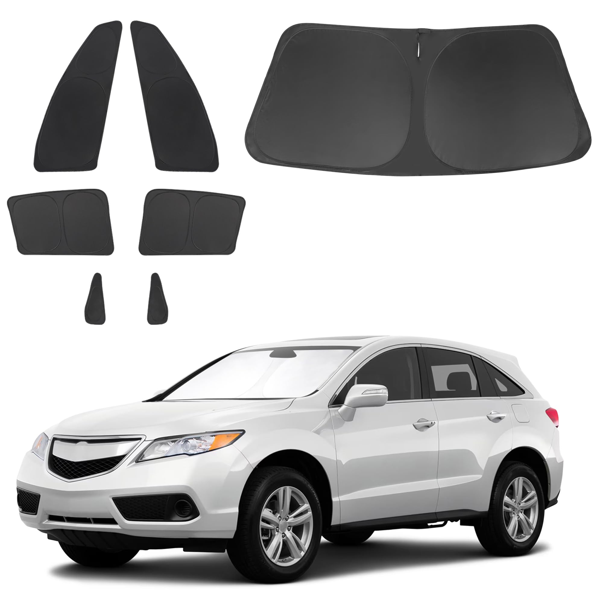 Photo 1 of 7PCS Windshield Sun Shade Custom Fit for 2013-2018 Acura RDX Accessories Foldable Sunshade Side Rear Window Shade Cover Full Set Privacy Protection