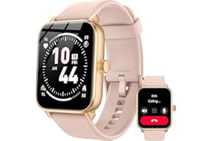 Smart Watches for Men Women, 1.85" HD Touch Screen Fitness Tracker with Bluetooth Calling & Alexa, IP68 Waterproof, 120 Sports Modes, Heart Rate Sleep Monitor, 7 Days Battery for iOS Android (Pink)