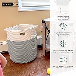 Minmallife Cotton Rope Basket for Storage with