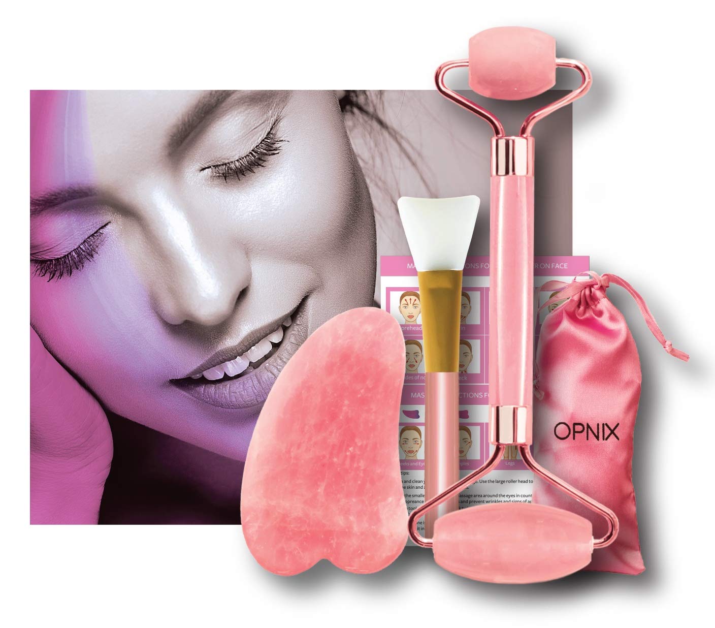 Jade Roler Quartz Roller (Rose)