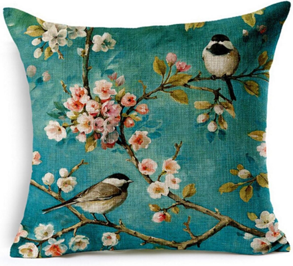 QINU KEONU Oil Painting Hundreds of Birds Cotton Linen Throw Pillow Case Cushion Cover Home Sofa Decorative 18 X 18 Inch๏ผ3๏ผโฆ