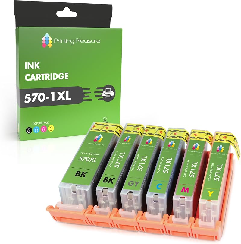 Printing Pleasure 6XL PGI-570XL CLI-571XL Ink Cartridges Pixma MG7750 TS8050
