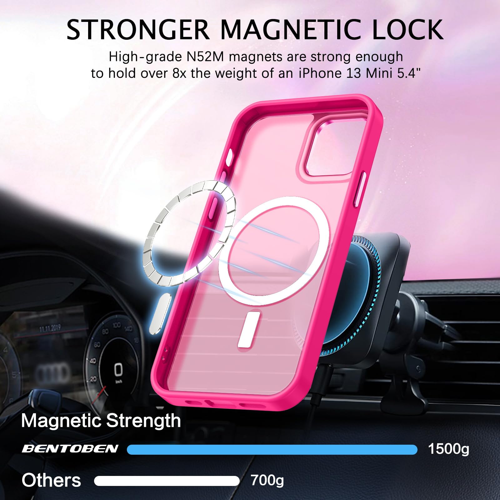 BENTOBEN for iPhone 13 Mini Phone Case, iPhone 13 Mini Case [Compatible with Magsafe] Translucent Matte Magnetic Slim Thin Shockproof Women Men Protective Cases Cover 5.4