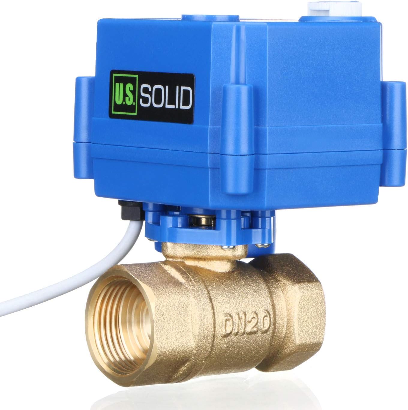 U.S. Solid Motorized Ball Valve- 3/4" Brass Ball Valve with Manual Function, Standard Port, 9-24V AC/DC and 2 Wire Auto Return Setup - Image 3