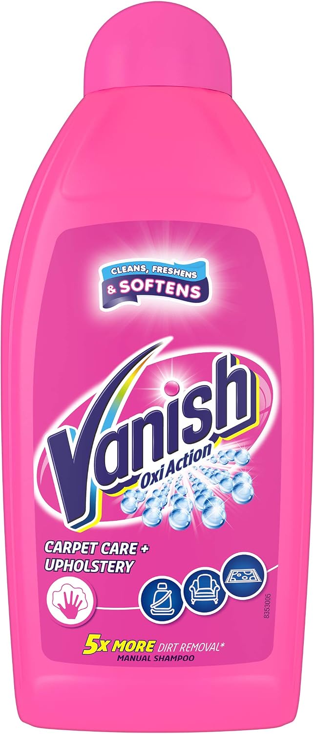 Vanish Carpet Cleaner + Upholstery, Power Liquid Shampoo, Large Area Cleaning, 450 ml, Pack of 3, 450 ml (Pack of 3)