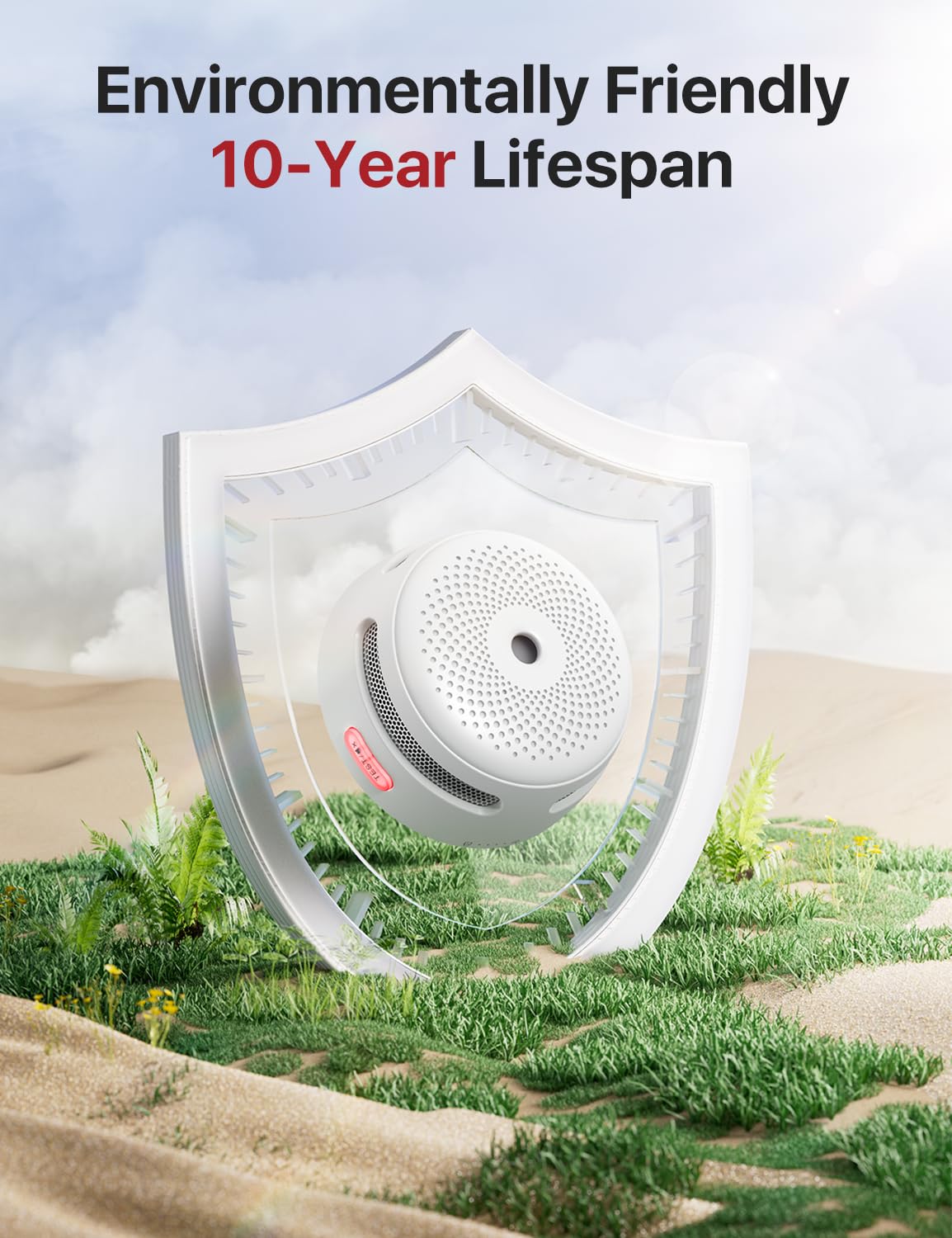 X-Sense Wireless Interconnected Smoke Detector Battery Powered Fire Alarm with Over 820 feet Transmission Range, XS01-WR Link+, 6-Pack