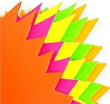 ART BOX 60 Neon Fluorescent Star Price Tags 10cm x 7.5cm Assorted Flash Cards view 4