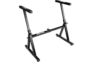 RockJam Z Style Adjustable and Portable Heavy Duty Music (Fits 54-88 Key Electric Pianos) Electronic Keyboard Stand (RJZZ363)