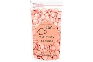 Kidu Pantry Pink Melting Chocolate Wafers 2 Pound Bulk In Resealable Bag - Valentine's Day Pink Chocolate
