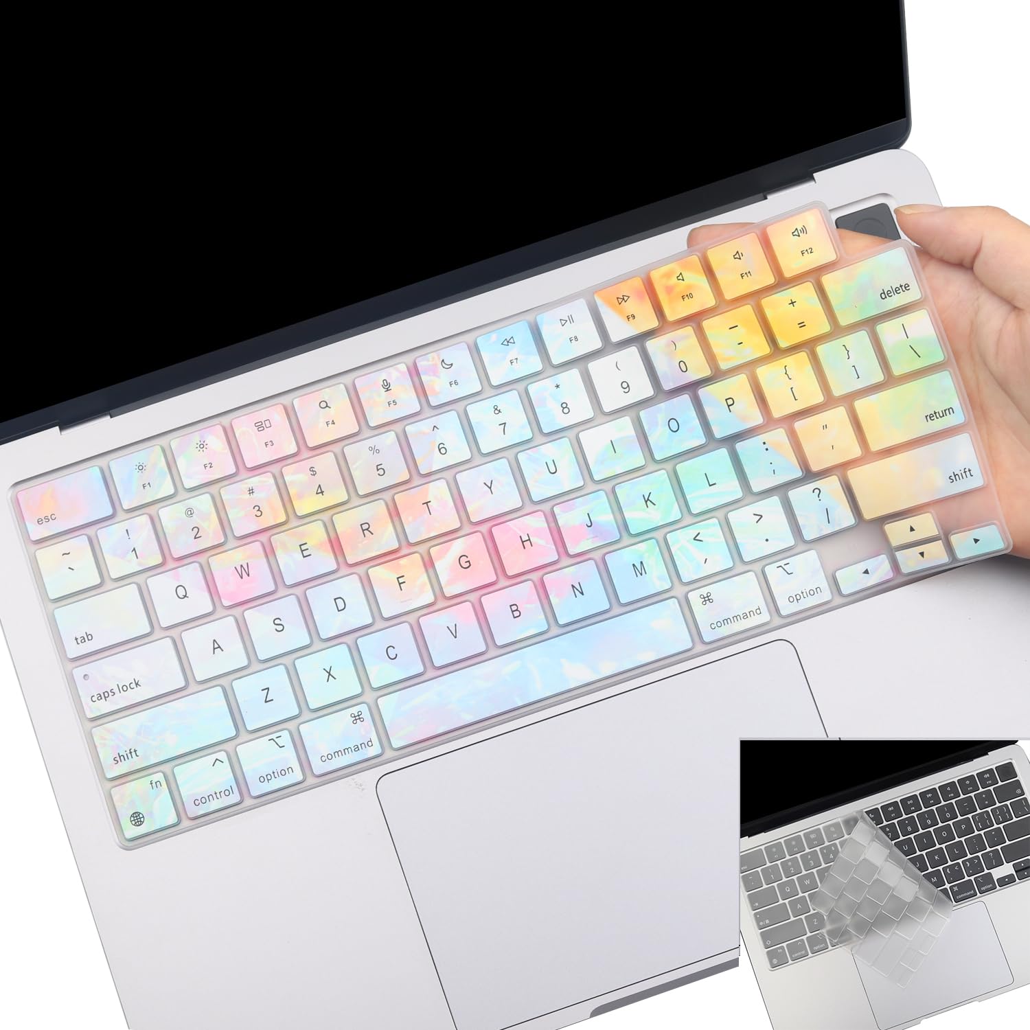 Photo 1 of 2 Pack Colorful Keyboard Cover for 2025-2023 MacBook Air 13" 15" M4 M3 M2, 2025-2021 MacBook Pro 14" 16" M4 M3 M2 M1 Pro/Max, Keyboard Skin for 14.2" 16.2" MacBook Pro /13.6" 15.3" MacBook Air, US