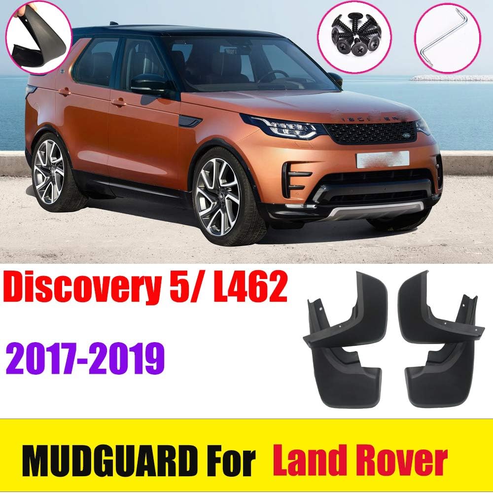 ZAYYL Car Mud Flaps Mudguard,For Land Rover Discovery 5 L462 2017 2018 2019 4Pcs/set Car Front Rear Mudguards with Installing Screw Nails