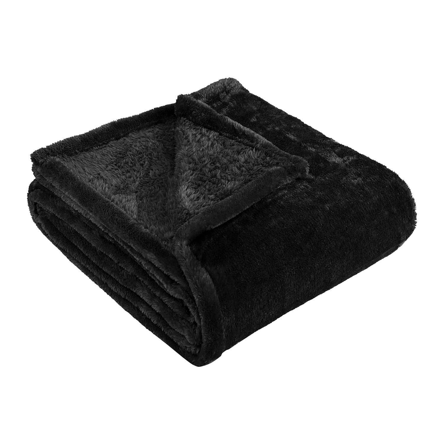 Superior Ultra-Plush Fleece Blankets, Thick, Cozy, and Warm Premium Quality Fleece, Velvety Soft Bed Blankets and Throws - 50" x 60" Throw Blanket, Black — image 1