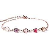Birthstone Bracelets for Women, Custom Birthstone Bracelet with Gem Chain | Personalized bracelets for women with tarnish-resistant gold, silver or rose gold plating &mdash; engraved bracelets for women