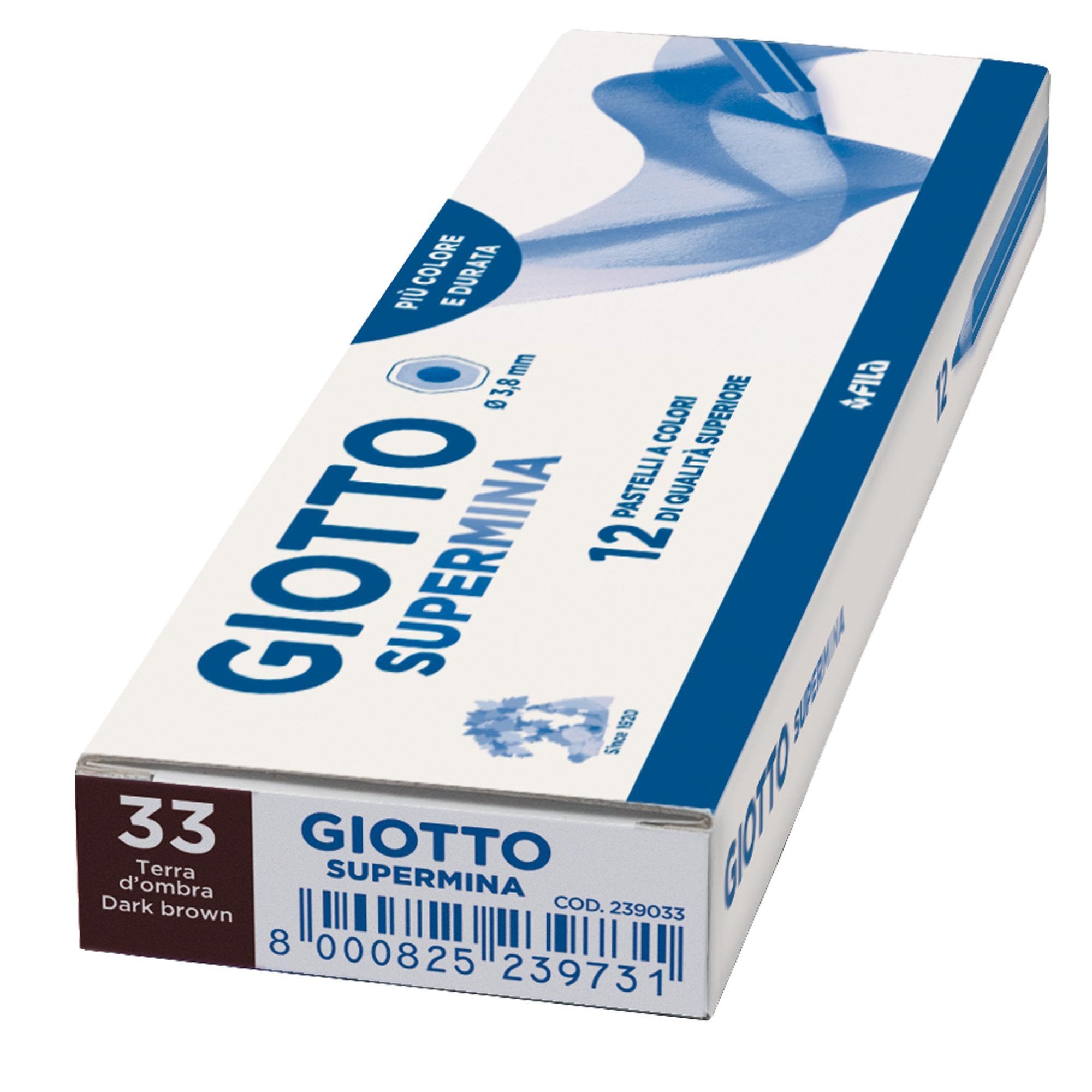 Giotto Supermina Coloured Pencils - Set of 12 Terra d'Ombra