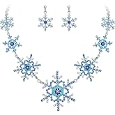 EVER FAITH Silver-Tone Snowflake Austrian Crystal Bridal Necklace Earrings Set