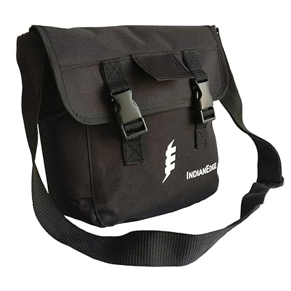 IndianEdge Polyester Black Messenger Bag