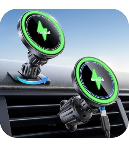 スマホアクセサリー Belkin Magnetic Car Mount with MagSafe Amazon.com: Belkin MagSafe-Compatible Magnetic Wireless Car