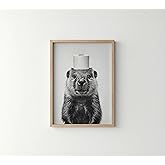 Beaver Bathroom Wall Art Print Poster, Animal Restroom Toilet Paper Decor Posters Prints Home Picture Painting Artwork Gallery 144 (Beaver, 8 x 10 inches, Wood Frame)
