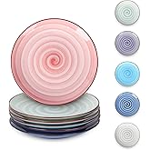 Selamica Ceramic Dessert Plates Set of 6, 6 Inch Appetizer Plate for Kitchen, Microwave Dishwasher Safe, Gradient Color